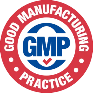 Nerve Alive Good Manufacturing Practices certified GMP logo, high-quality supplement.