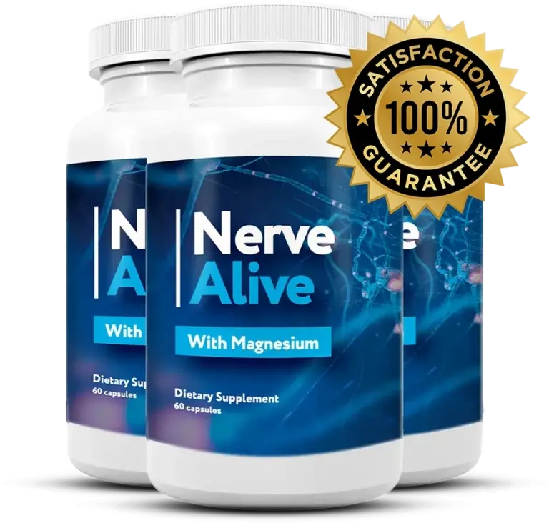 Nerve Alive 3 bottles package with 100% satisfaction guarantee badge for special discount offer
